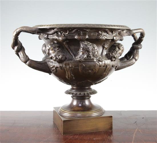 After the antique. A bronze model of the Warwick vase, 11in.